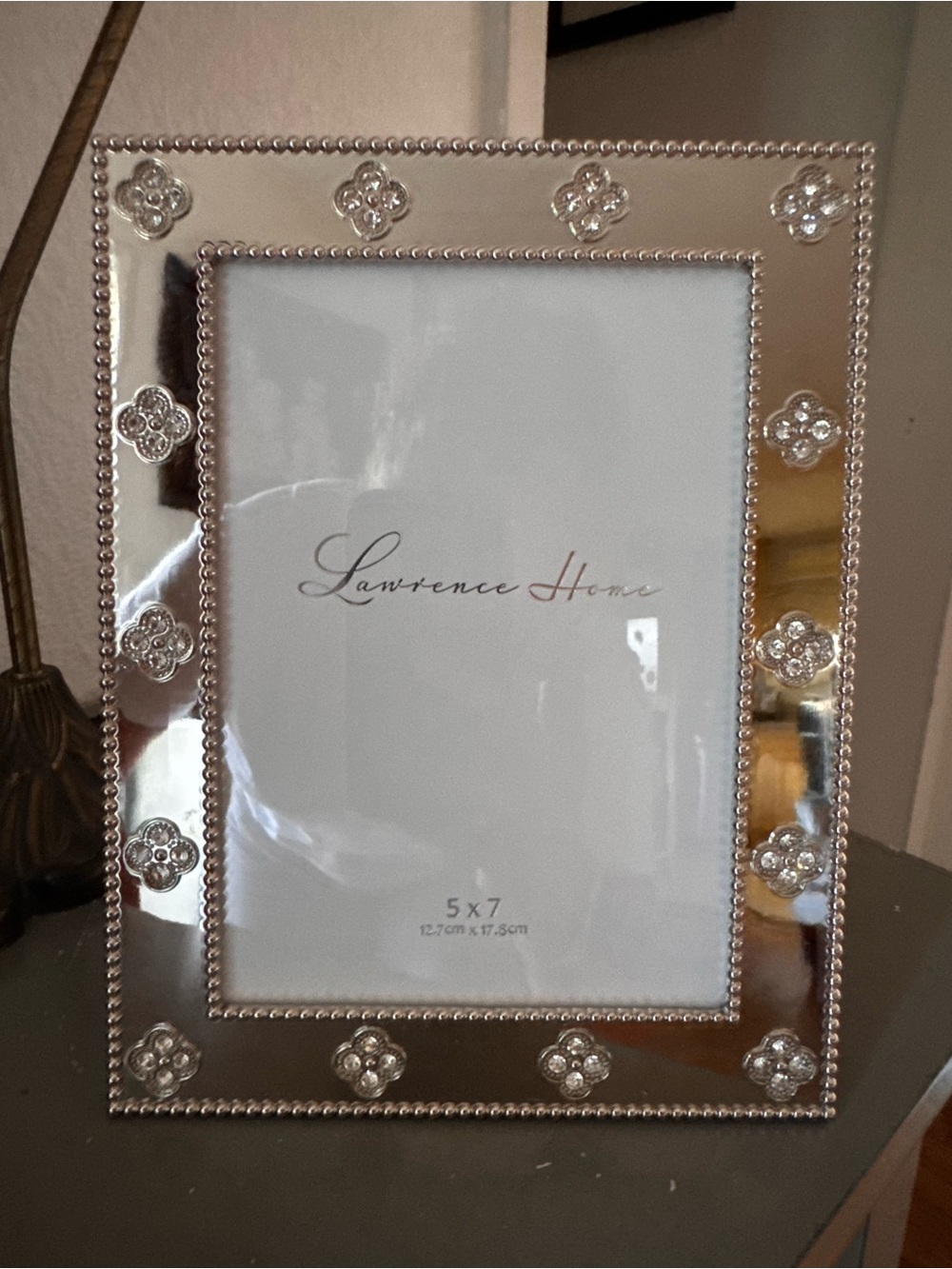 Lawrence Home Silver Beaded Floral 5x7 Picture Frame